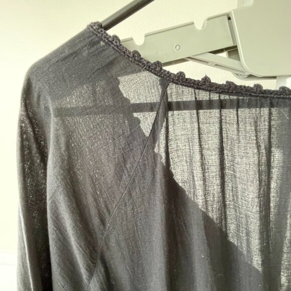 Black Boho Peasant Dress with crochet detailing - Picture 12 of 14